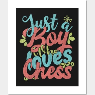 Just A Boy Who Loves Chess Gift graphic Posters and Art